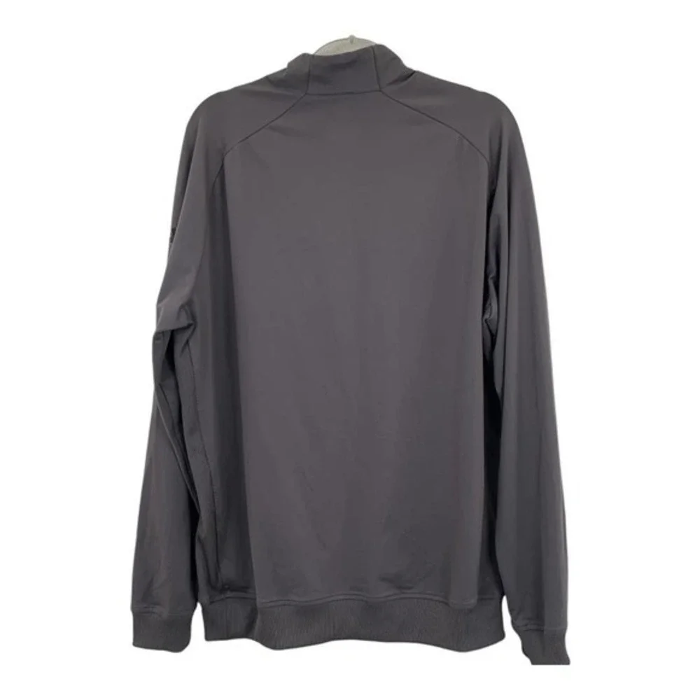 Adidas Mens Quarter Zip Pullover Long Sleeve Golf Athletic Shirt Dark Gray - Picture 4 of 4